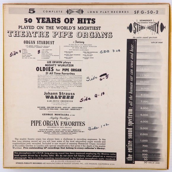 50 Years Of Theatre Pipe Organ Stereo 5x LP Record Box Set 12" Somerset SF-G 52 - Picture 2 of 16